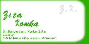 zita komka business card